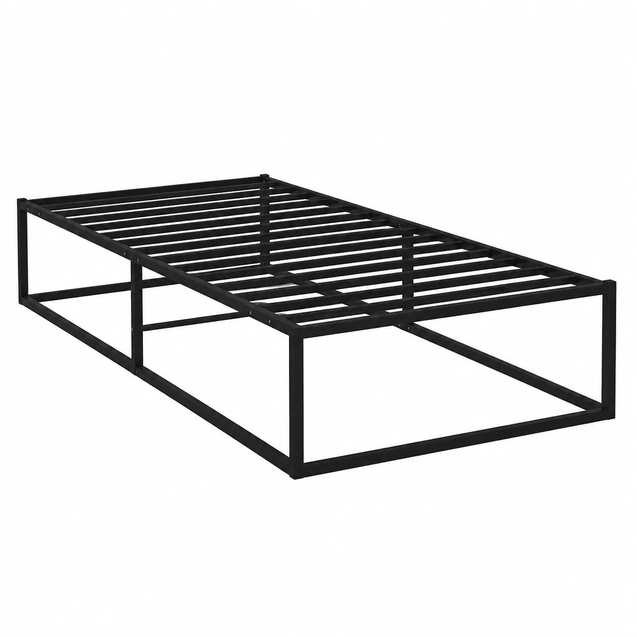 Metallbettgestell 100x200cm mit Lattenrost, Schwarz – Modernes Design für Ihr Schlafzimmer