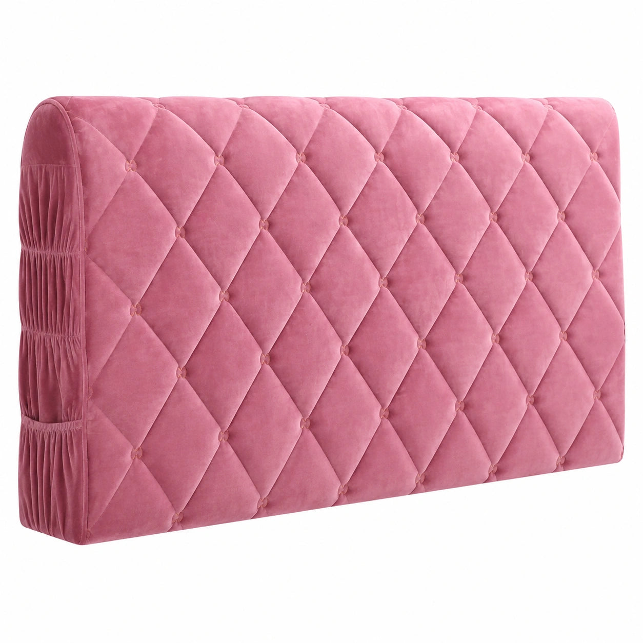 Hochwertiger Samt-Kopfteilbezug für Doppel-, Queen- und Kingsize-Betten, dekorativer Überzug für Schlafzimmer, Rosé, Cal King: 180 cm
