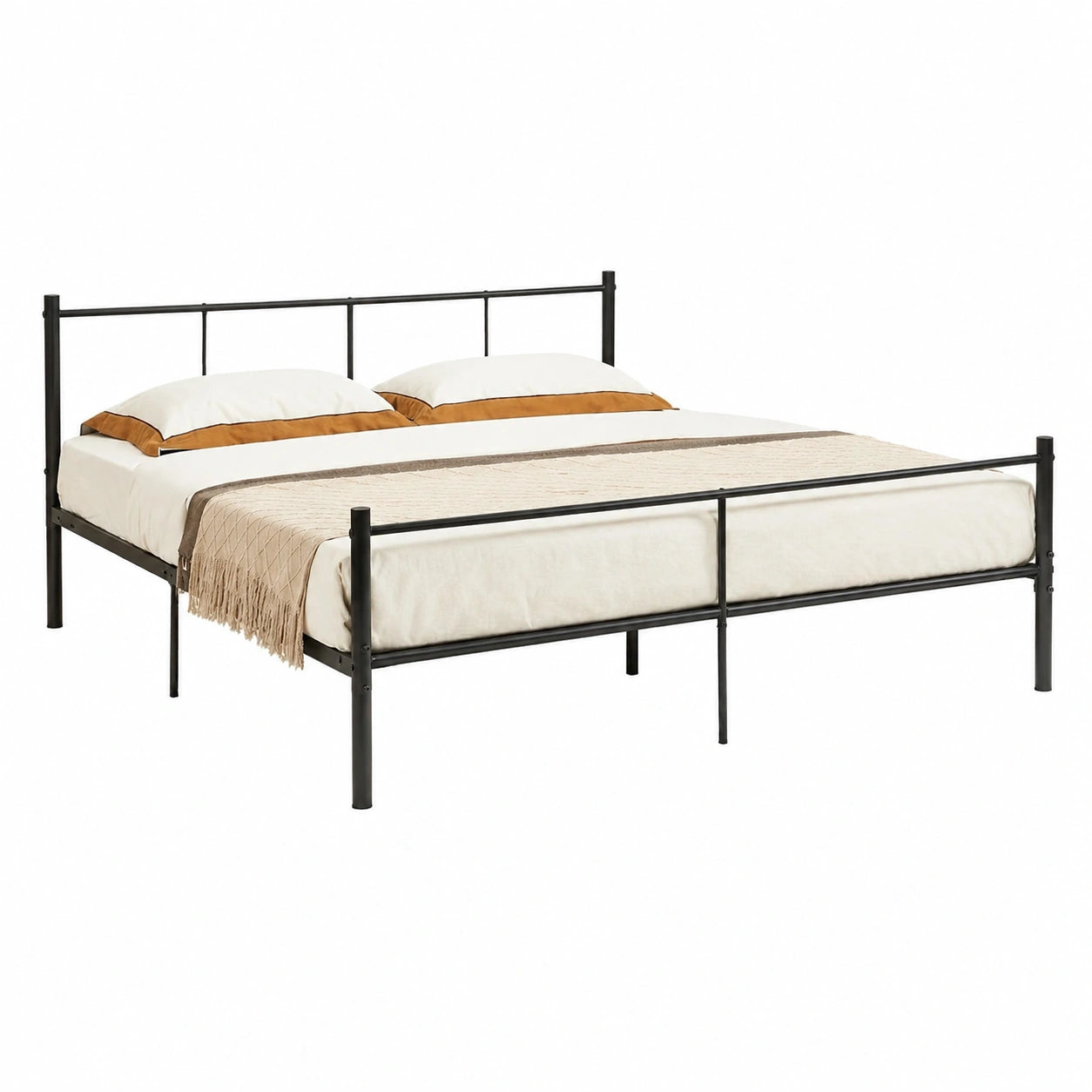 Modernes Doppelbett Laos 180x200 cm aus Stahl mit Lattenrost und Kopfteil