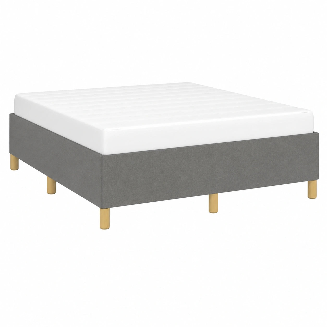 Doppelbett aus Stoff mit Lattenrost, dunkelgrau, 140x200cm