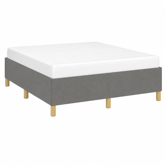 Doppelbett aus Stoff mit Lattenrost, dunkelgrau, 140x200cm