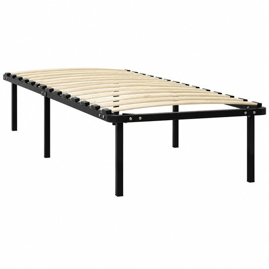 Metallbettgestell Schwarz mit Lattenrost 90x200 cm, Modernes Design