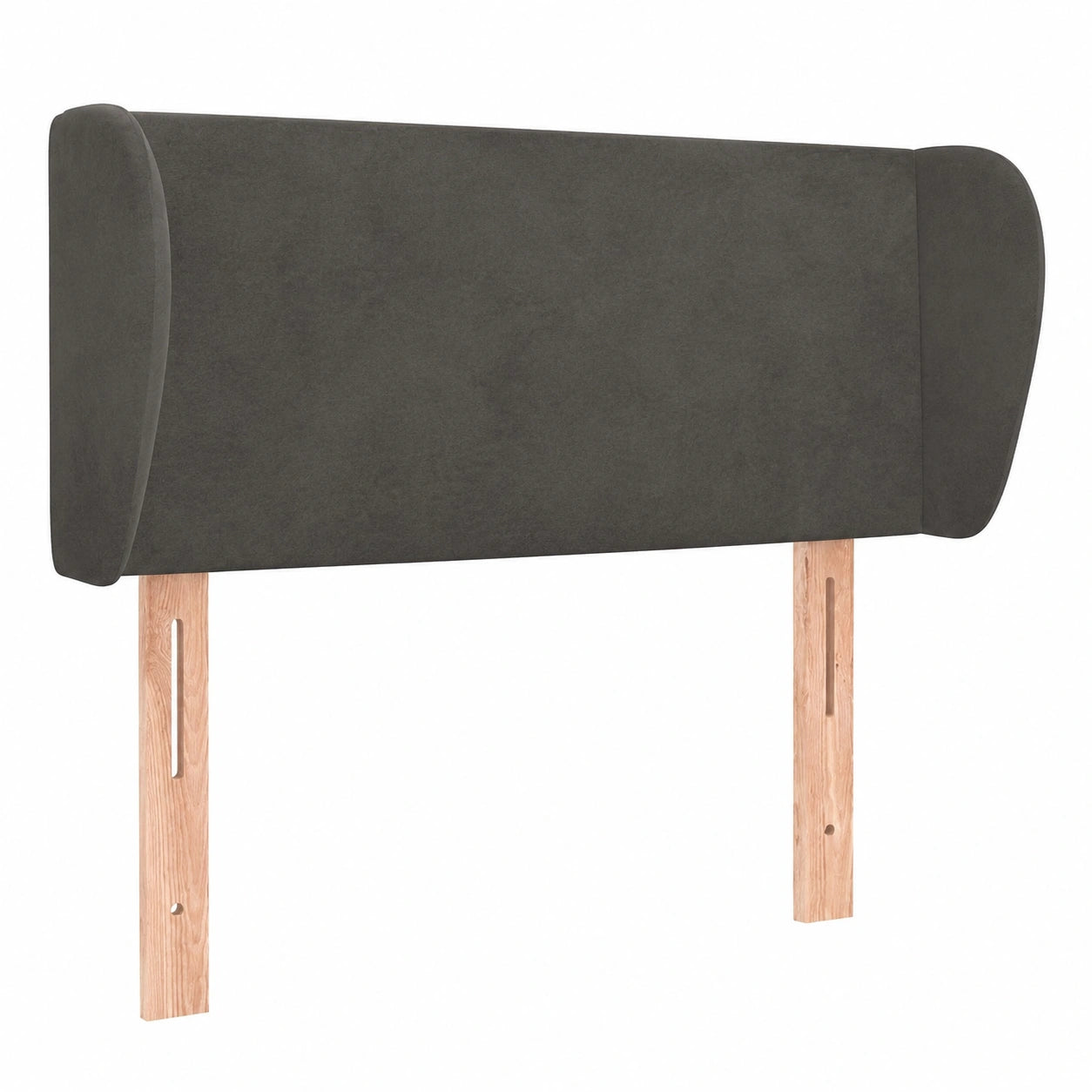 Verstellbares Kopfteil aus Samt, Dunkelgrau, 103x23x78-88 cm, mit Flügeldesign für Doppel- & Queensize-Betten