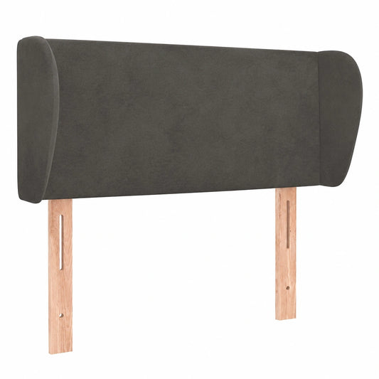 Verstellbares Kopfteil aus Samt, Dunkelgrau, 103x23x78-88 cm, mit Flügeldesign für Doppel- & Queensize-Betten
