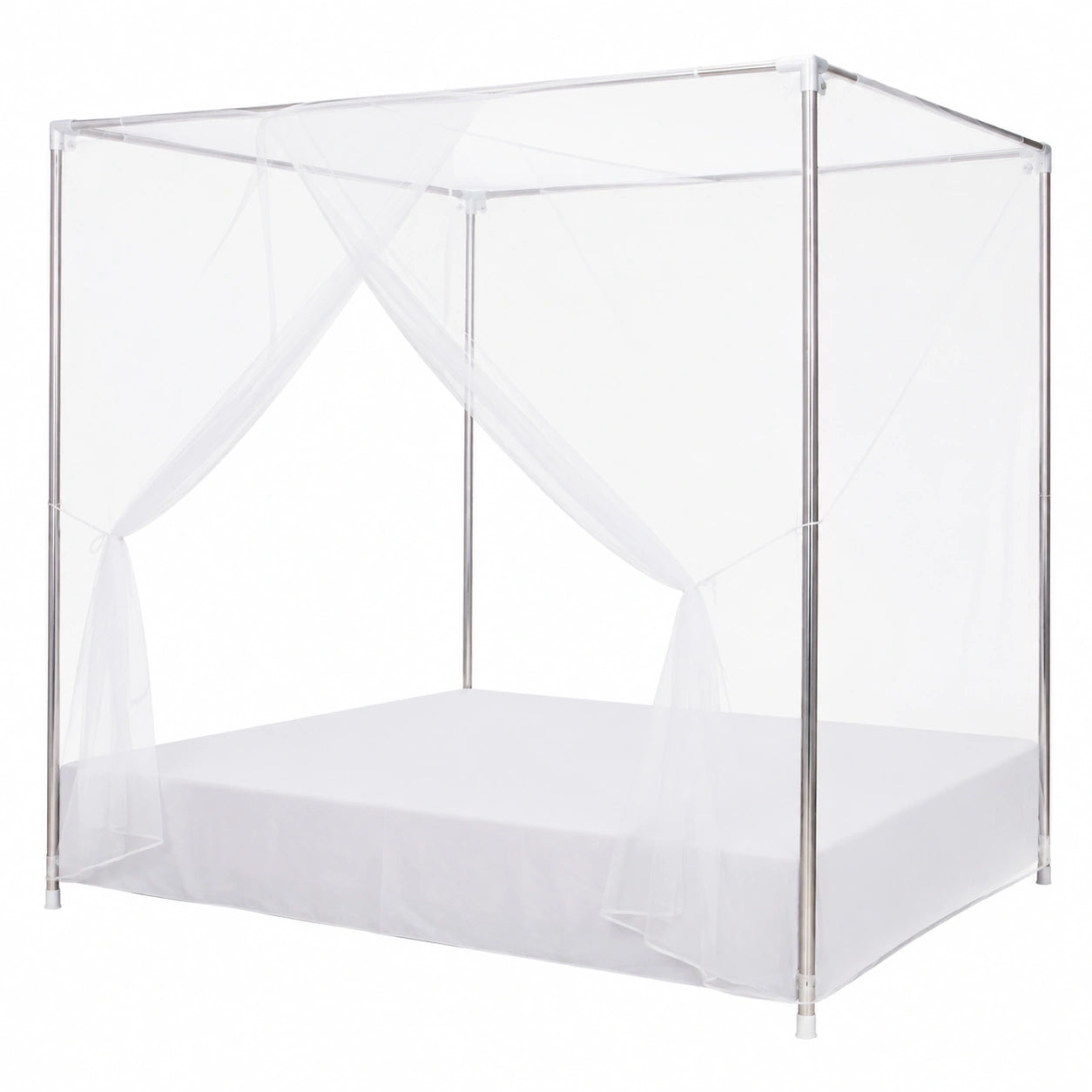 Edelstahl Betthimmelgestell für alle Betttypen mit Anti-Shake-Werkzeug, 1,8 x 2,2 m