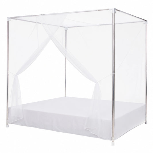 Edelstahl Betthimmelgestell für alle Betttypen mit Anti-Shake-Werkzeug, 1,8 x 2,2 m