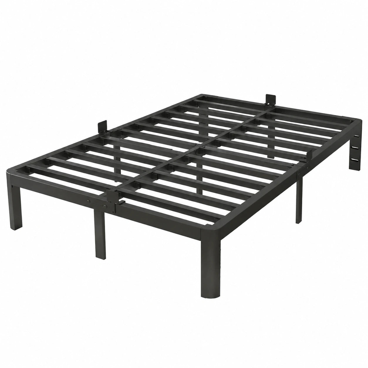 Doppelbett 140 x 200 cm, Schwarzer Rahmen mit rutschfesten Füßen und großem Stauraum (41 cm), ideal für Schlafzimmer und Gästezimmer