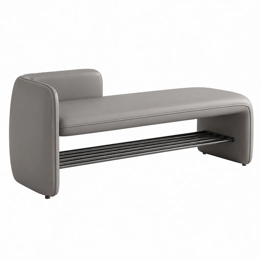 Elegante Aufbewahrungstruhe für Schlafzimmer, passend für King- und Queensize-Betten, mit Sitzfunktion, 120 x 40 x 55 cm, Grau