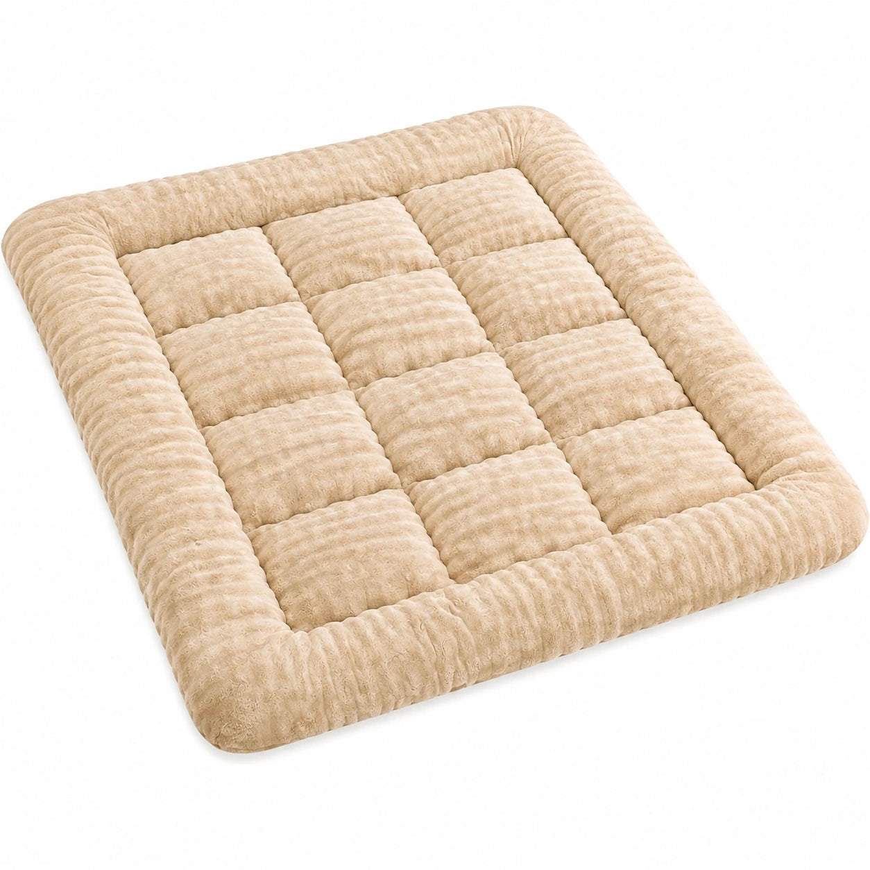 Bequeme Futon-Matratze für Einzel- und Doppelbetten, klappbar, mit Daunenfüllung, ideal für Camping und Gästezimmer, Braun, 200 x 220 cm
