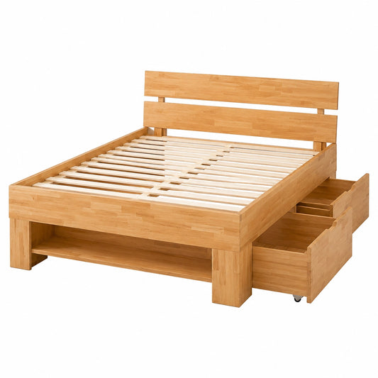 Massivholzbett Manuel I - Doppelbettgestell 180x200 cm mit zeitlosem Design