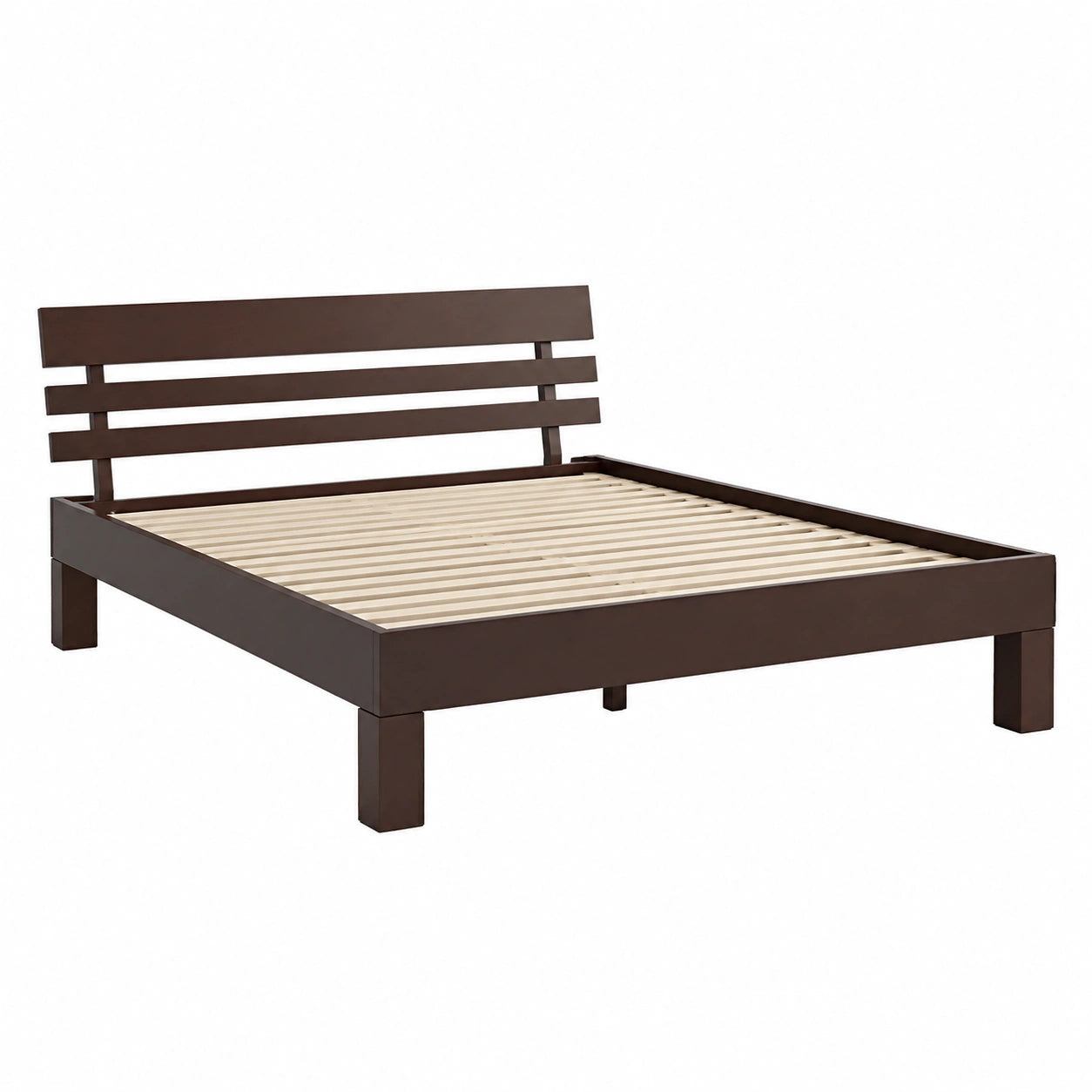 Krok Wood Naturholz-Bett Julia aus Buche, dunkle Walnussfarbe, 90x200 cm